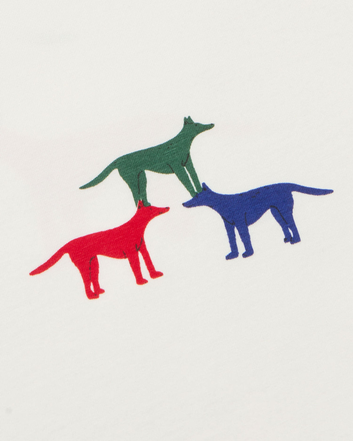 Nachhaltiges weißes T-Shirt mit Hündchen Zach - Silhouette 3