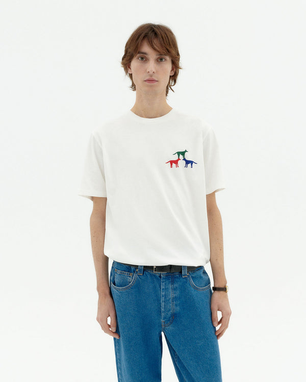 Duurzaam wit T-shirt met hondjes Zach-1