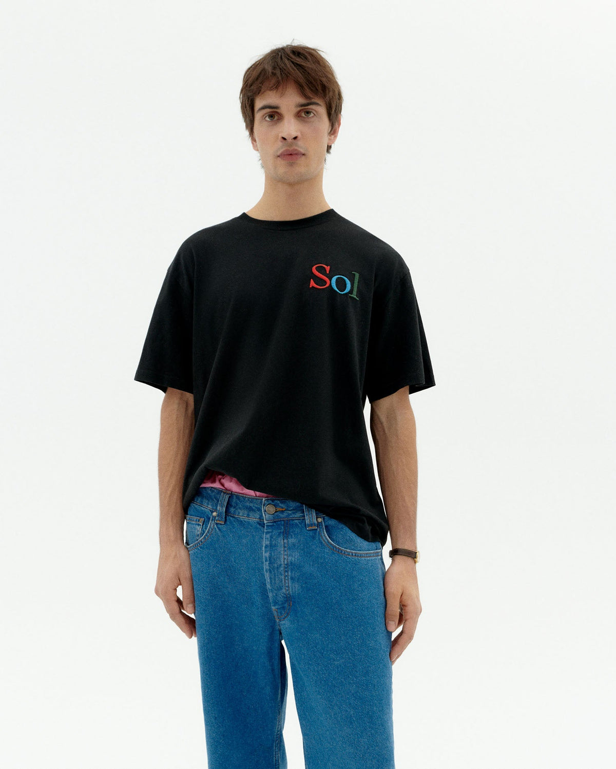 Bæredygtig hvid Aaron t-shirt med solprint-1