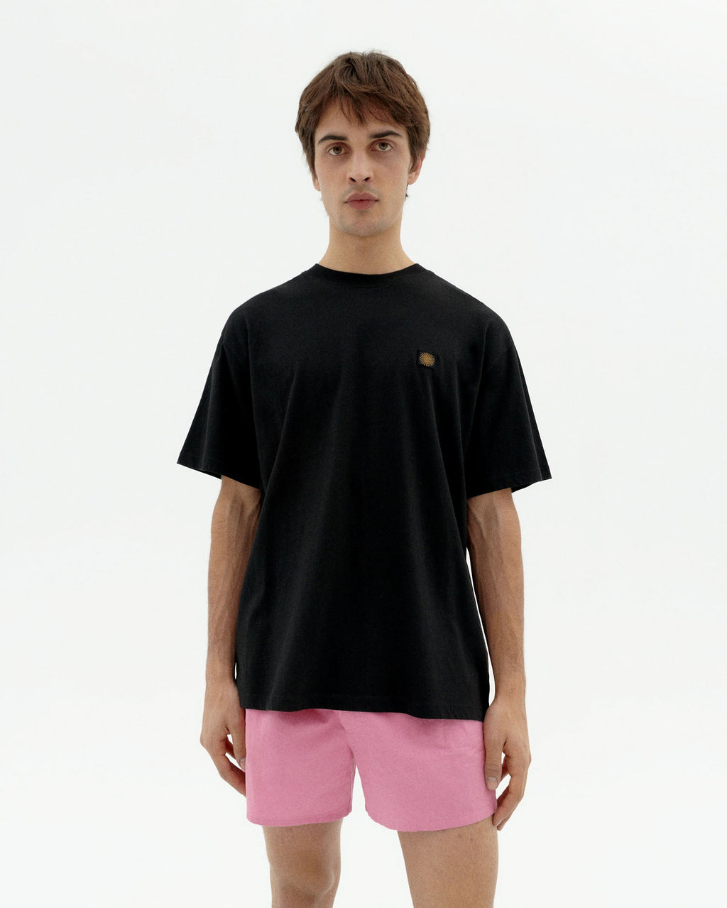 Black sun type raw Aaron sustainable t-shirt-1