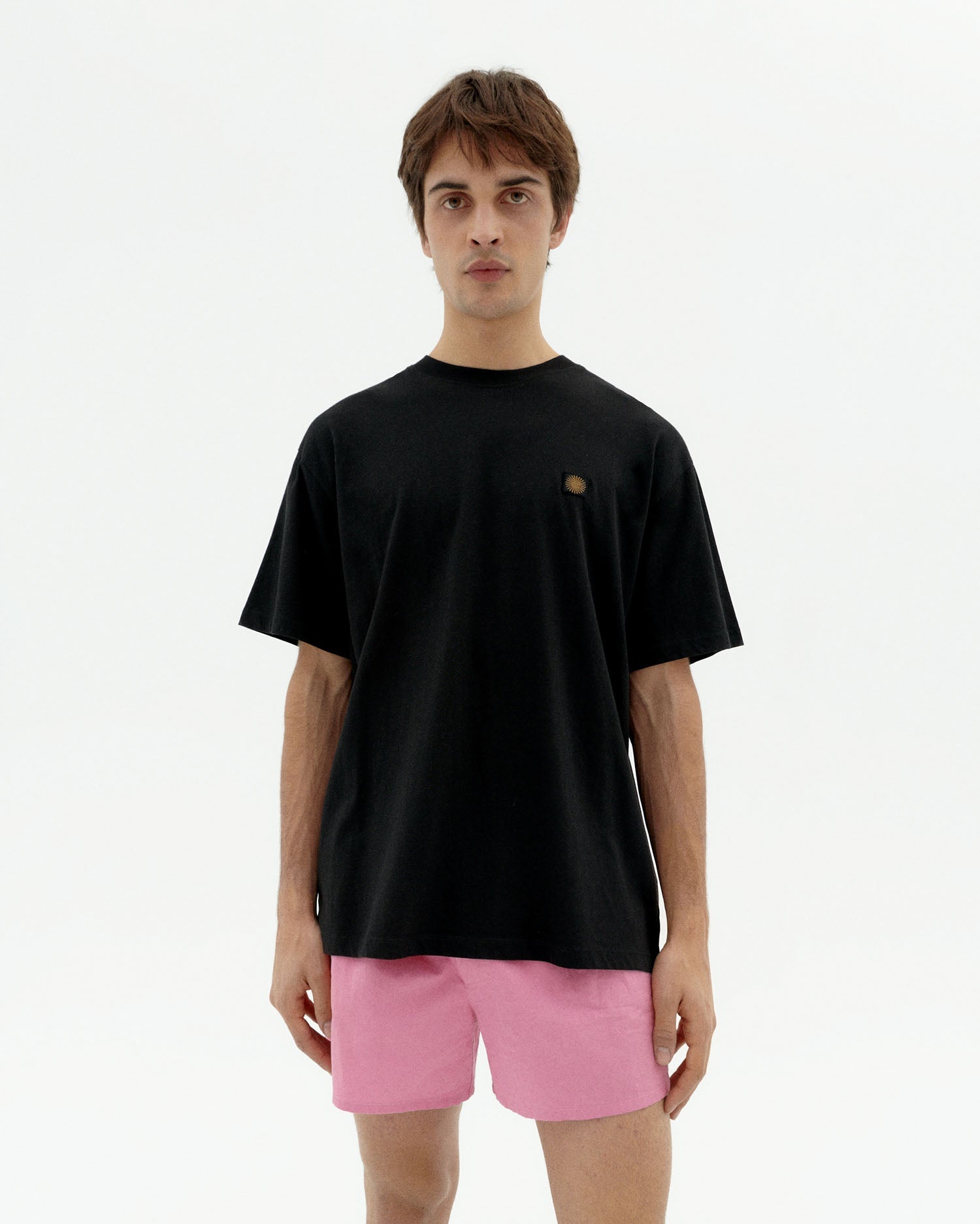 Black sun type raw Aaron sustainable t-shirt-1