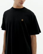 Aaron sustainable raw-type black sun T-shirt - 3