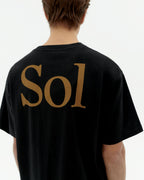 Black sun-type raw Aaron sustainable T-shirt-4