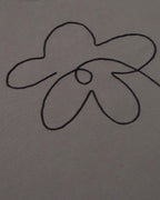 Handbesticktes T-Shirt Blume Aaron - Grau