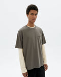 Handbesticktes T-Shirt Blume Aaron - Grau