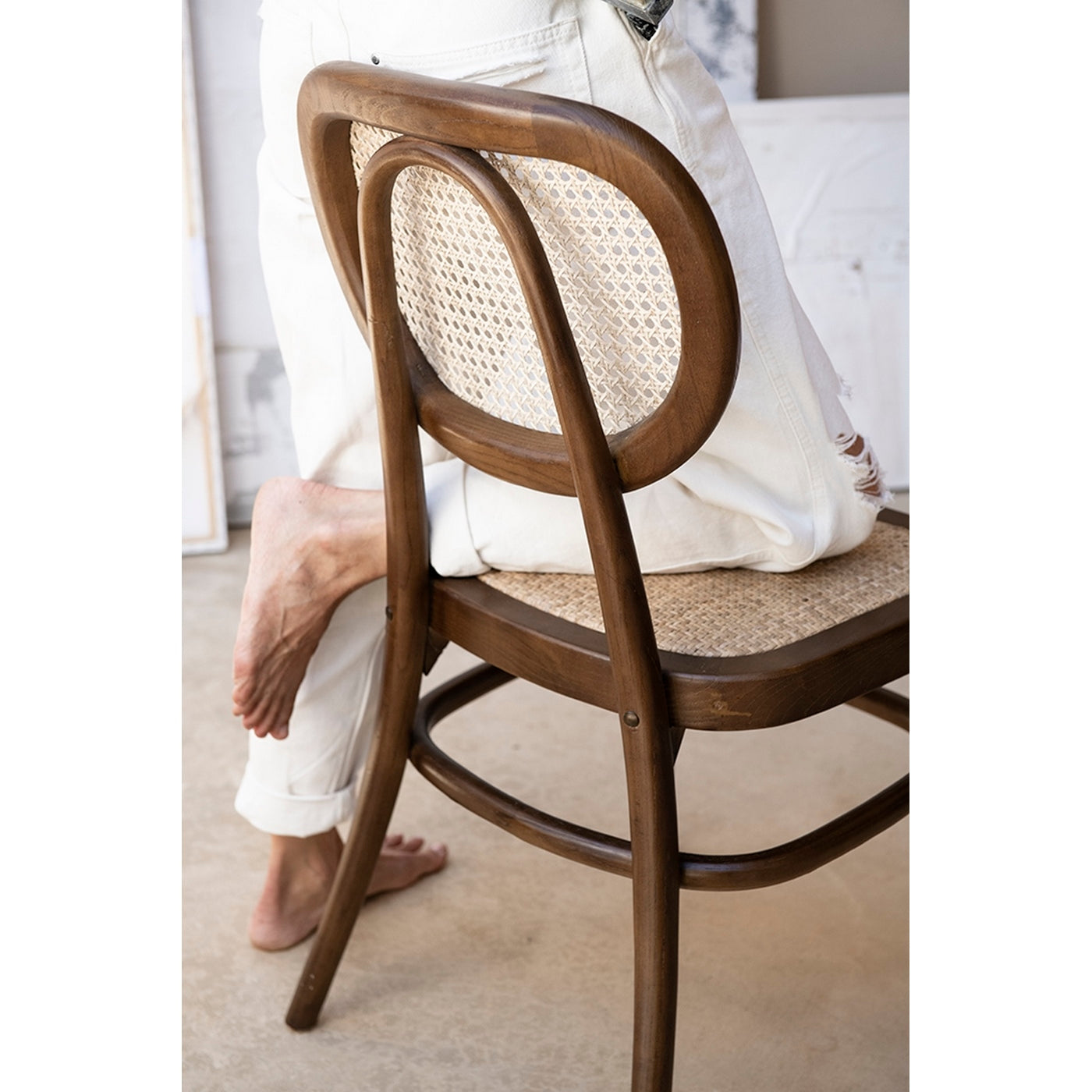 Silla de Comedor Eloise EN Madera de Olmo - Marrón