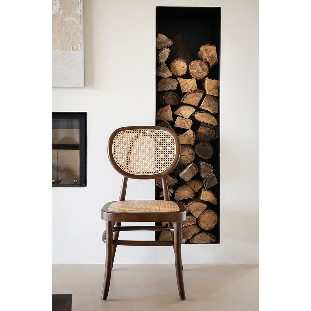 Silla de Comedor Eloise EN Madera de Olmo - Marrón