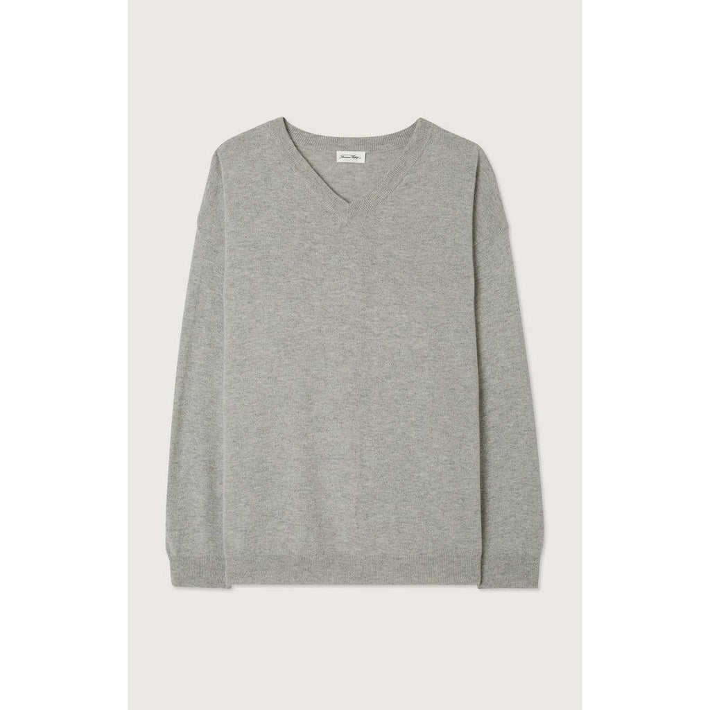 V-Neck Jumper - Light Grey Marl - Men