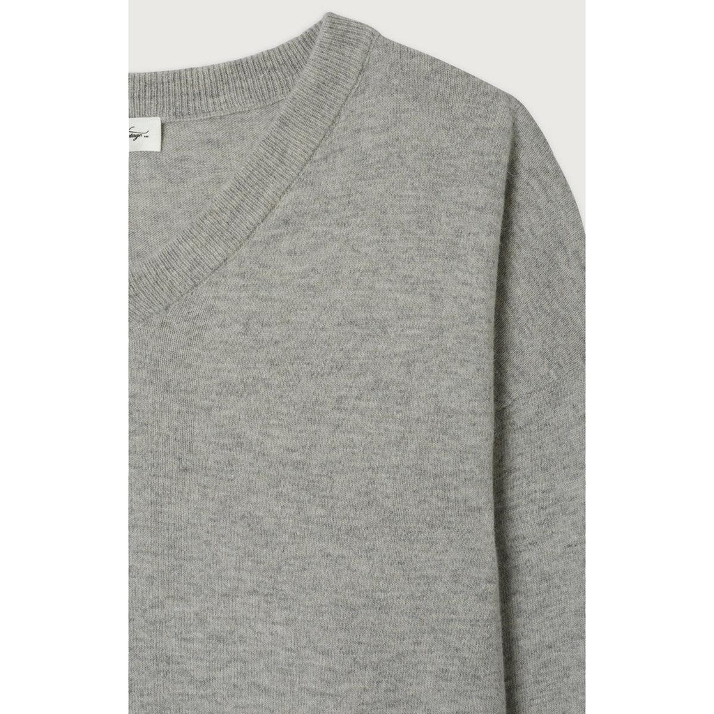 V-Neck Jumper - Light Grey Marl - Men