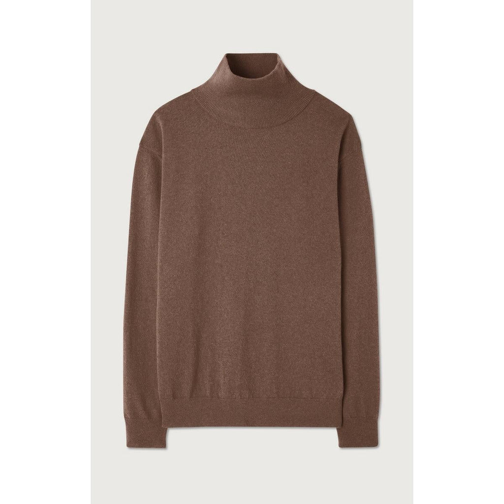 Pull Col Roule - Chatain Chine - Homme