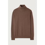 Pull Col Roule - Chatain Chine - Homme