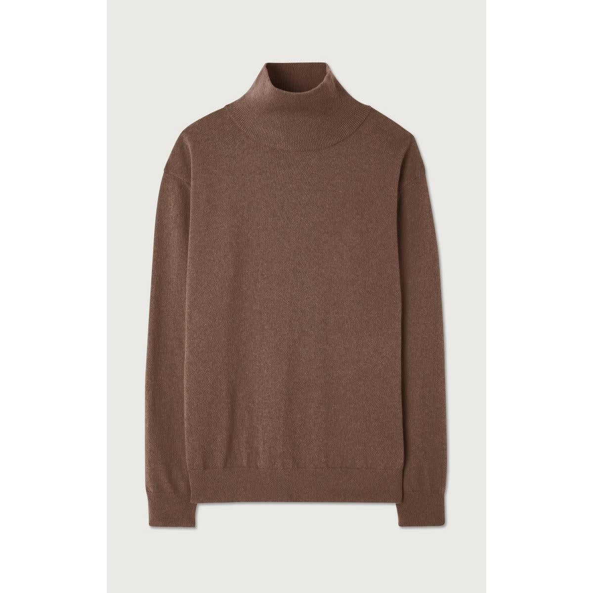 Pull Col Roule - Chatain Chine - Homme