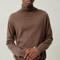 Pull Col Roule - Chatain Chine - Homme