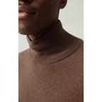 Pull Col Roule - Chatain Chine - Homme