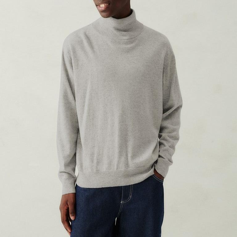 Pull Col Roulé - Gris Clair Chine - Homme