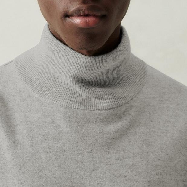 Pull Col Roulé - Gris Clair Chine - Homme