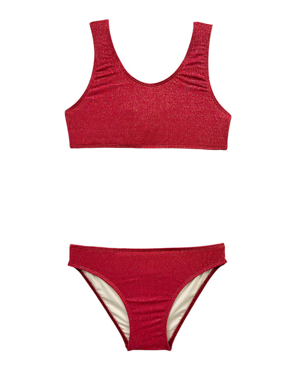 Lila Cherry Lurex Two-Piece