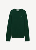 Maison Kitsune - Baby Fox Patch Cosy R-Neck Pullover - Dark Green - Men