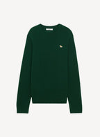 Maison Kitsune - Baby Fox Patch Cosy R-Neck Pullover - Dark Green - Men