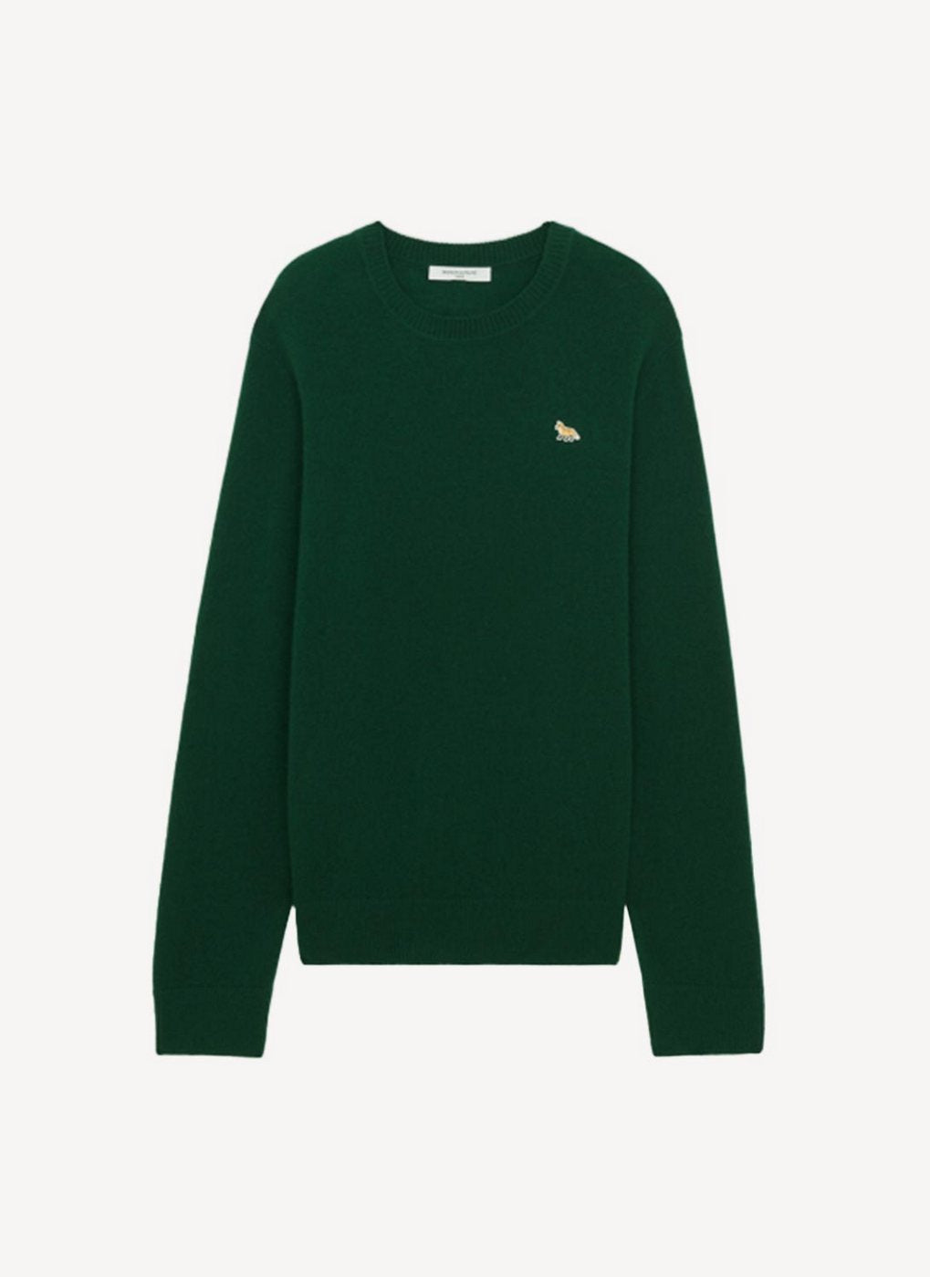 Maison Kitsune - Baby Fox Patch Cosy R-Neck Pullover - Dark Green - Men
