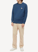 Maison Kitsune - Dressed Fox Patch Classic Sweatshirt - Blue Denim - Men's