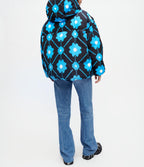 Globule Puffer Jacket - Black and Blue