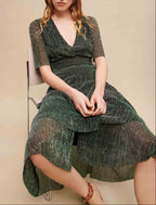 Vestido Ruffine - Verde / Plata