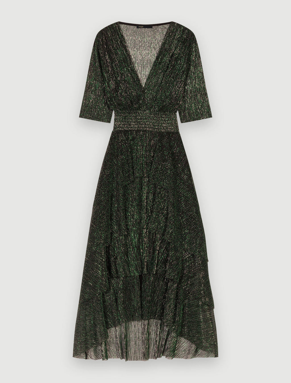 Vestido Ruffine - Verde / Plata