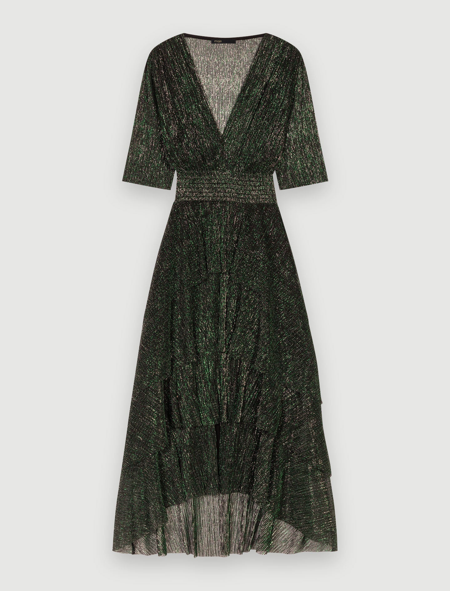 Vestido Ruffine - Verde / Plata