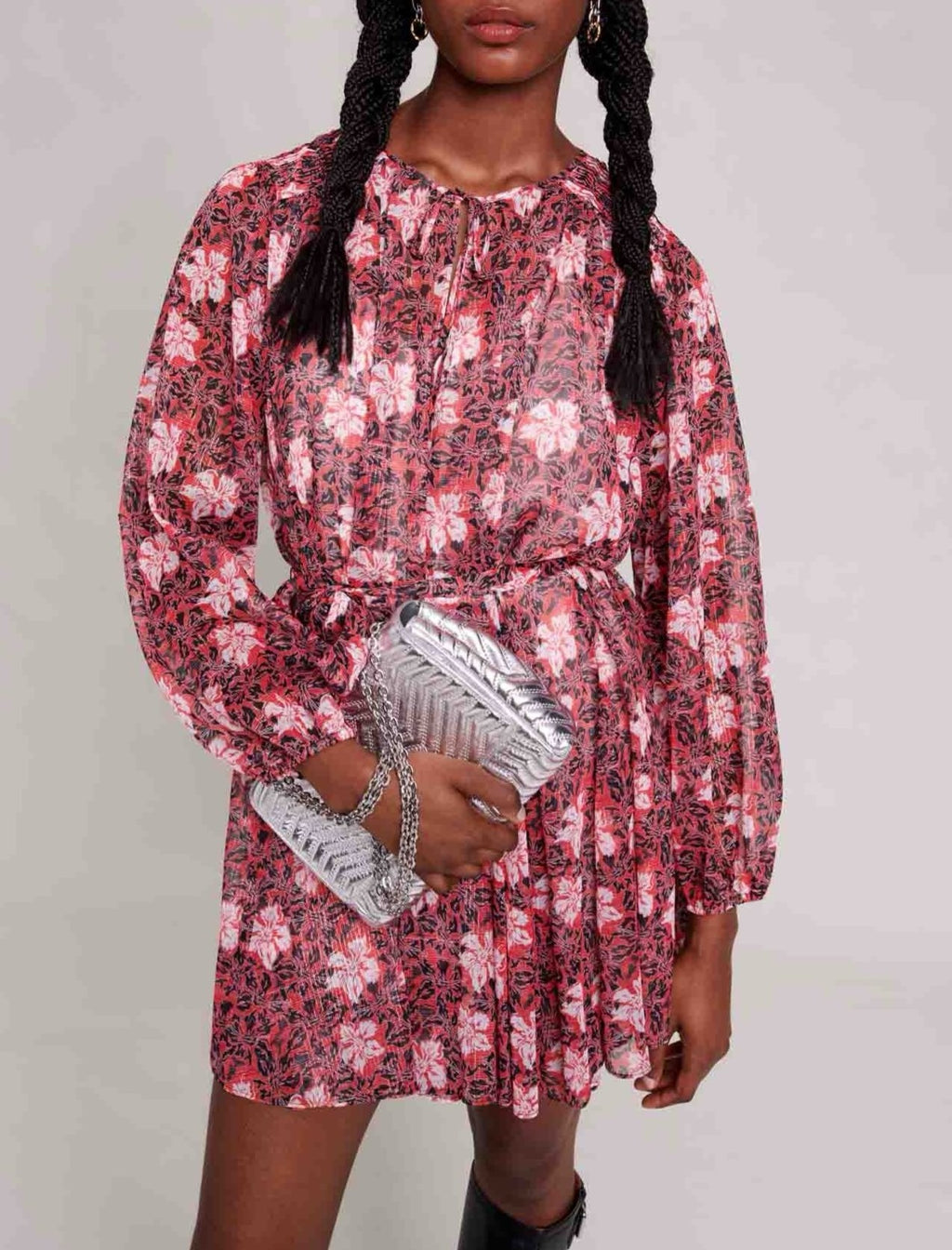 Dress - Red Floral Print