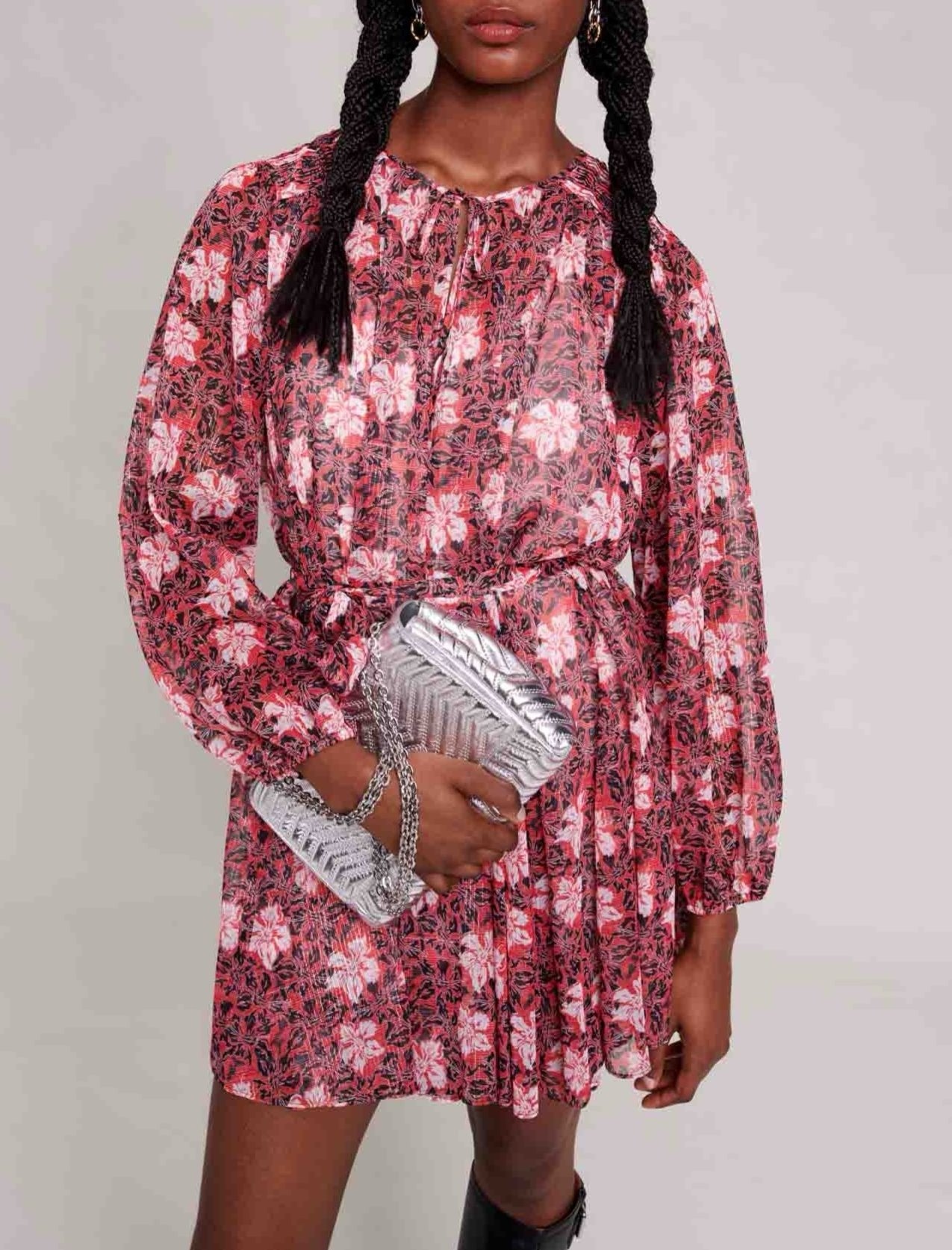 Dress - Red Floral Print