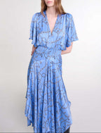 Robe Racheliani - Imprime Chaines Bleu