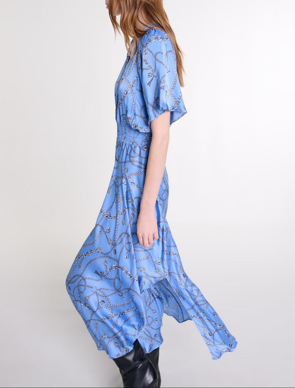 Robe Racheliani - Imprime Chaines Bleu