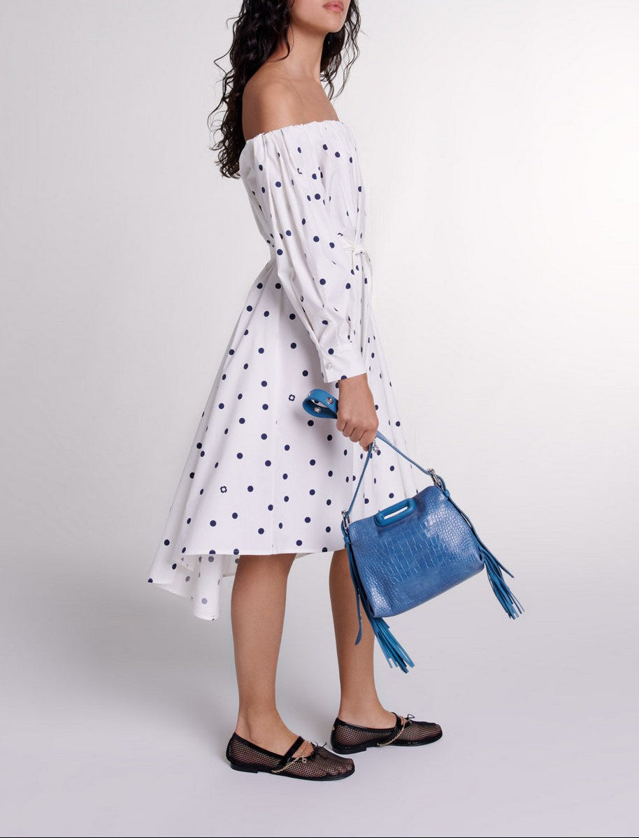 Vestido Ranina - Lunares Marino Y Blanco