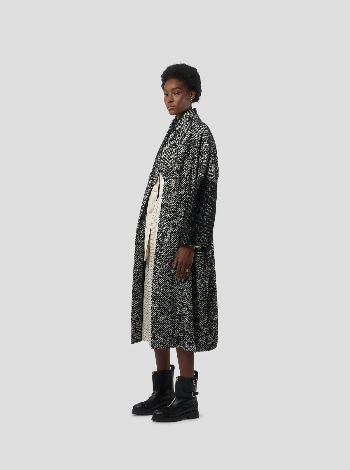Jas Eren In Speckled Grandfather-Style Wool