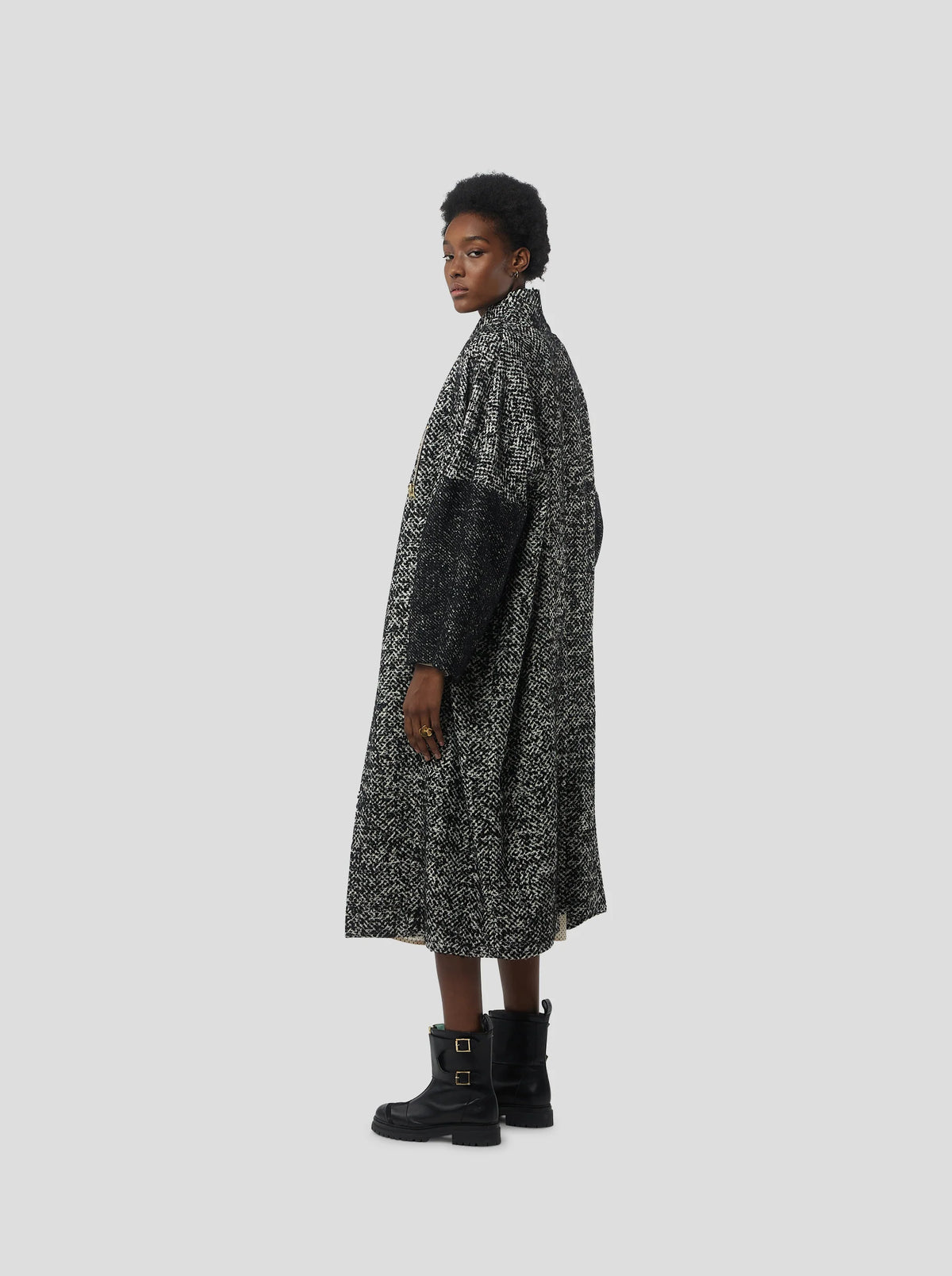 Jas Eren In Speckled Grandfather-Style Wool