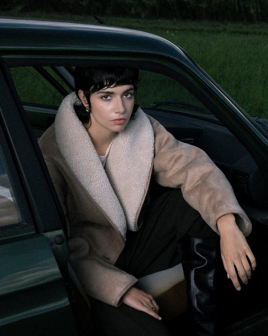 Manteau Beige Rose Swan