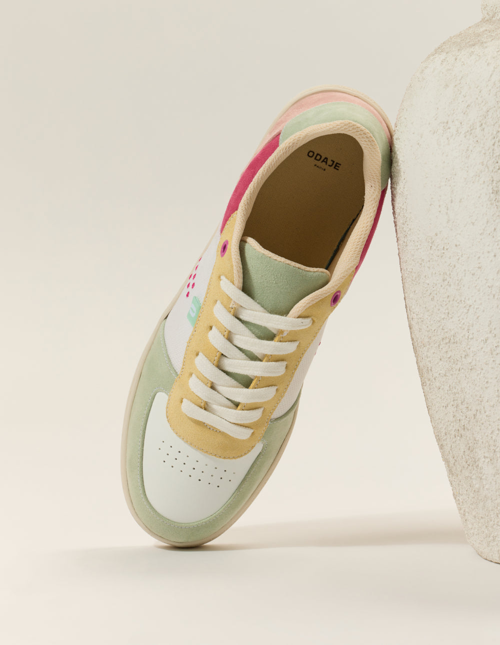 Marie Low Top Sneakers - Green White Yellow - Women