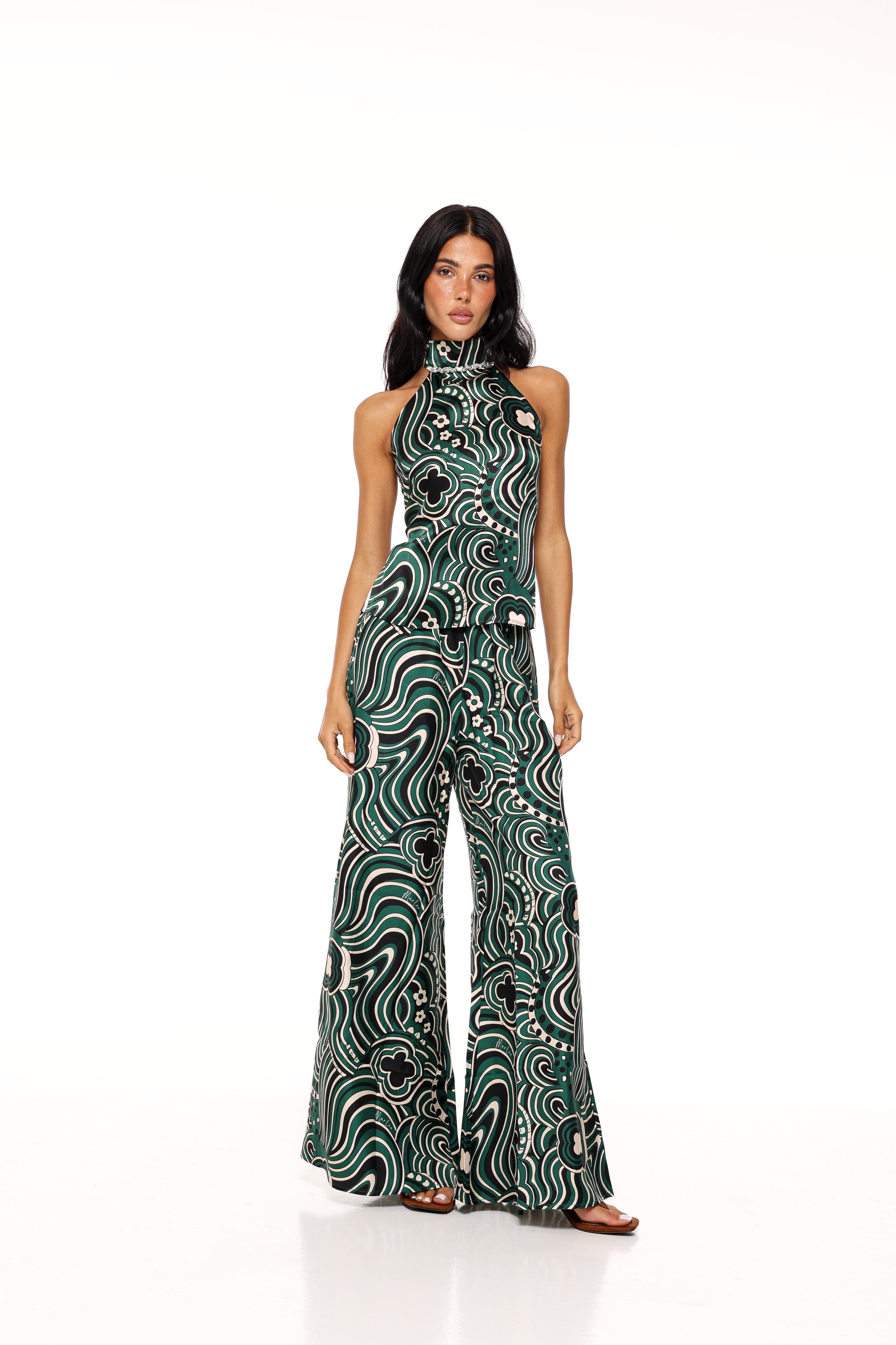 Rebecca Trousers - Green Cosmic