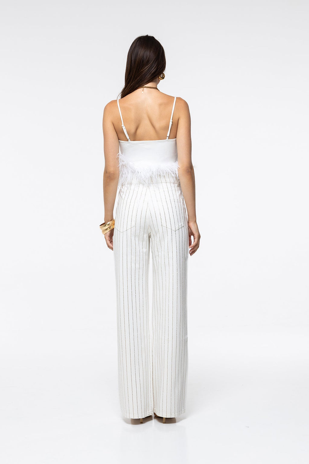 Scarlett White Rhinestone Jeans