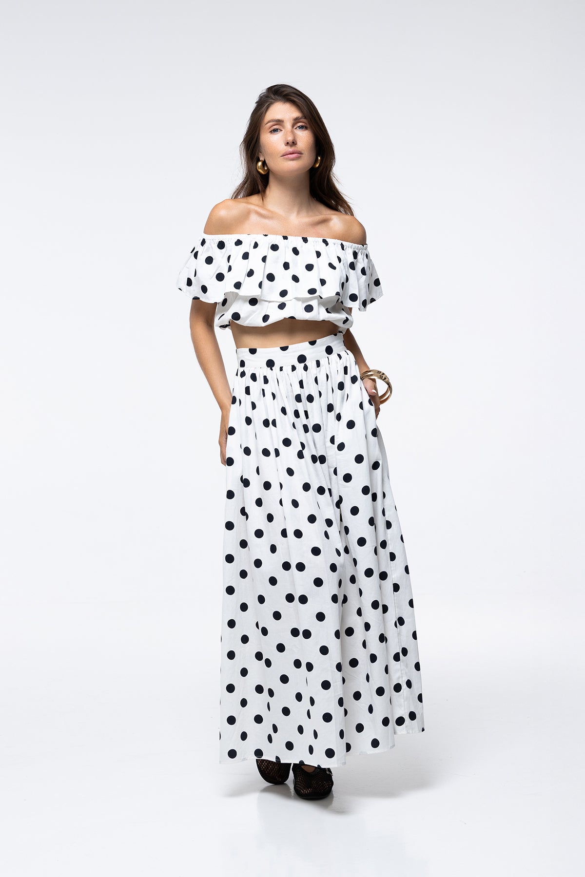 Nelly Top - White Polka