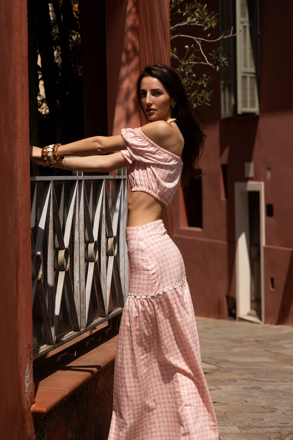 Falda Celia - Pink Vichy