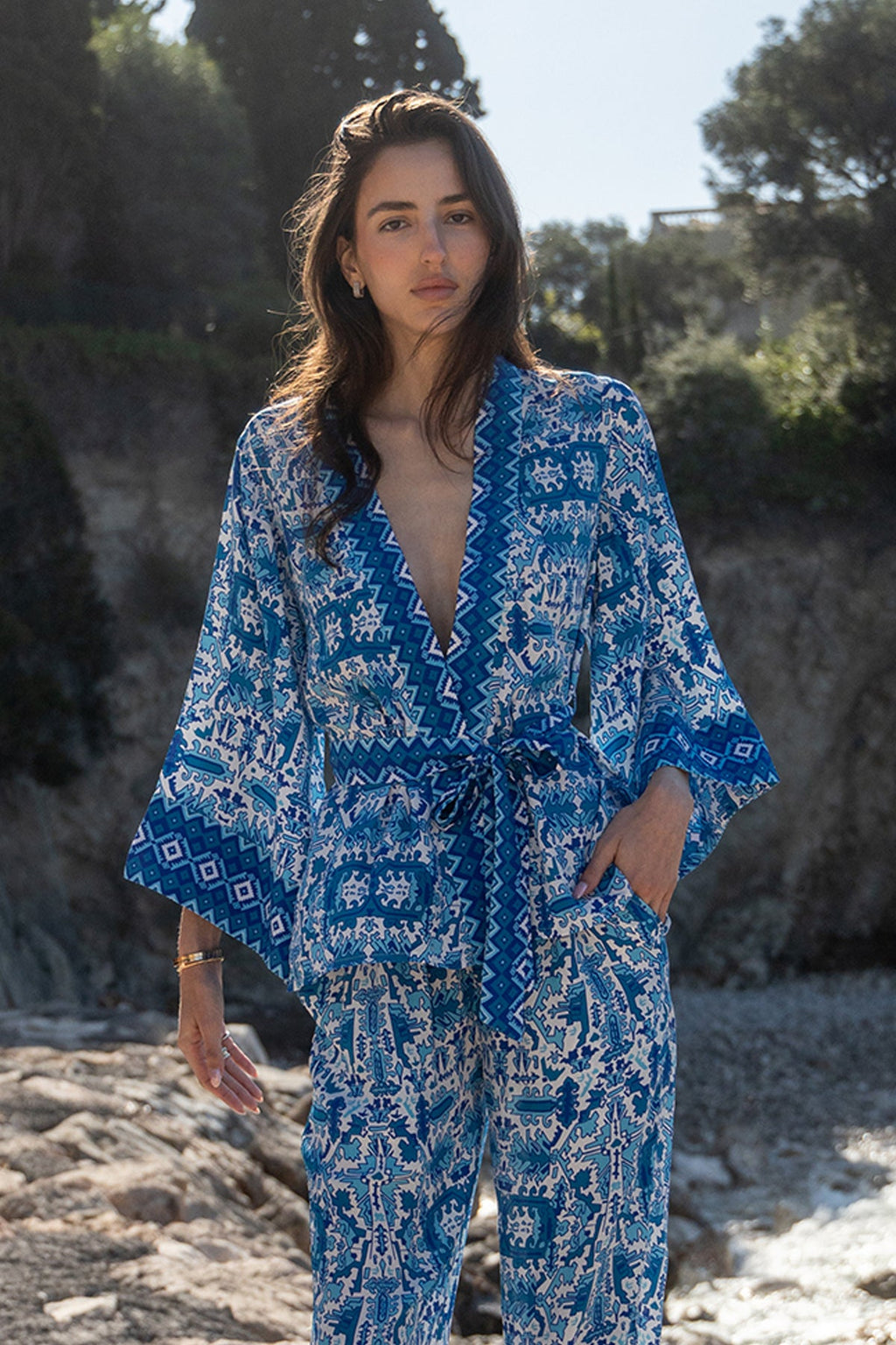 Dalia Kimono - Aztec Blue