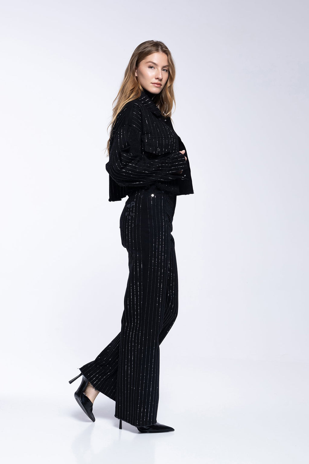 Vaqueros Scarlett - Strass Negro