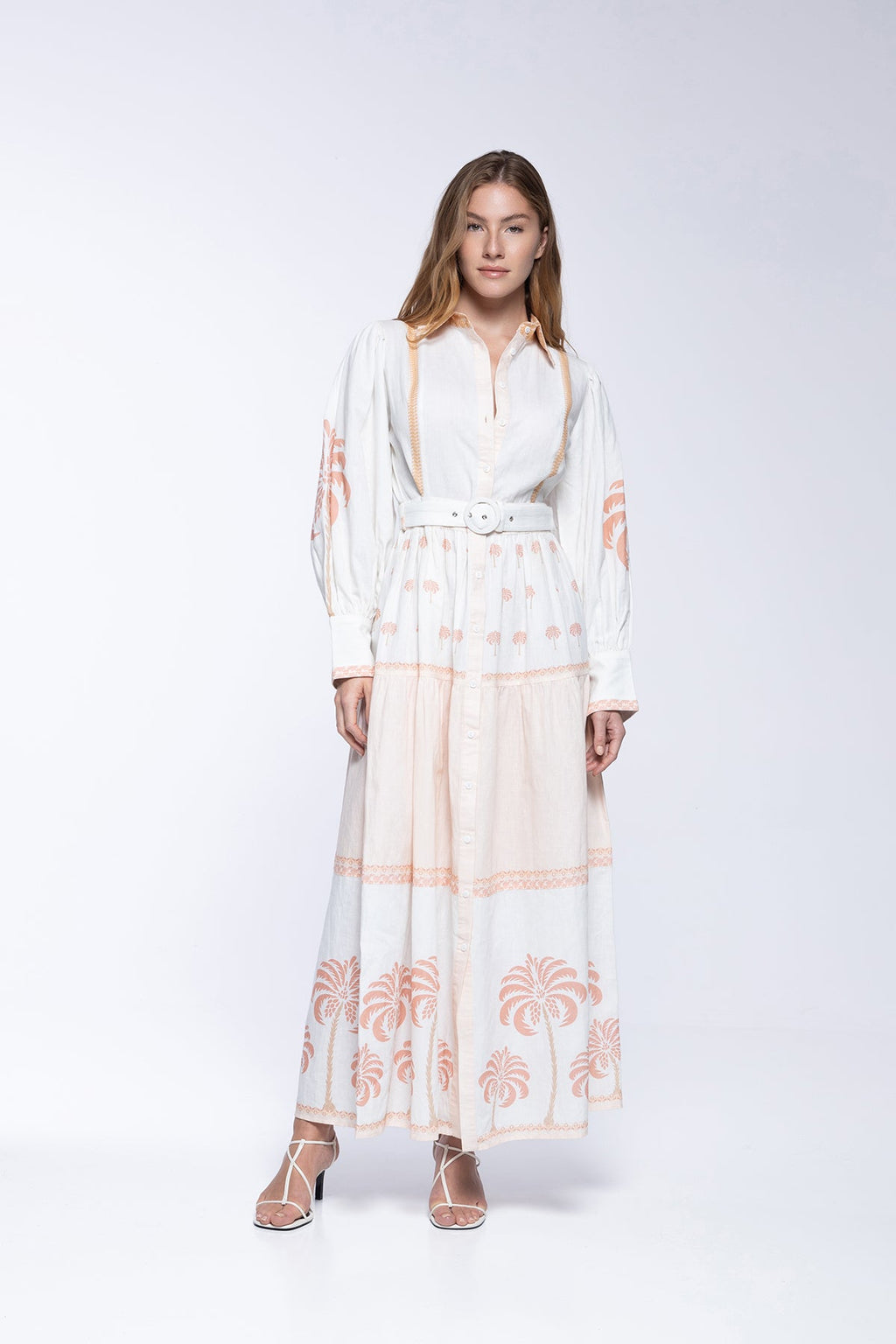 Vestido Carmela - Ivory Palm Tree