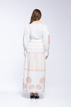 Vestido Carmela - Ivory Palm Tree