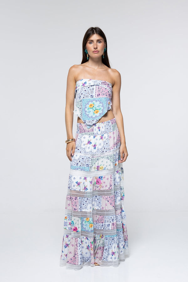 Jupe Thea - Paisley Floral Patch
