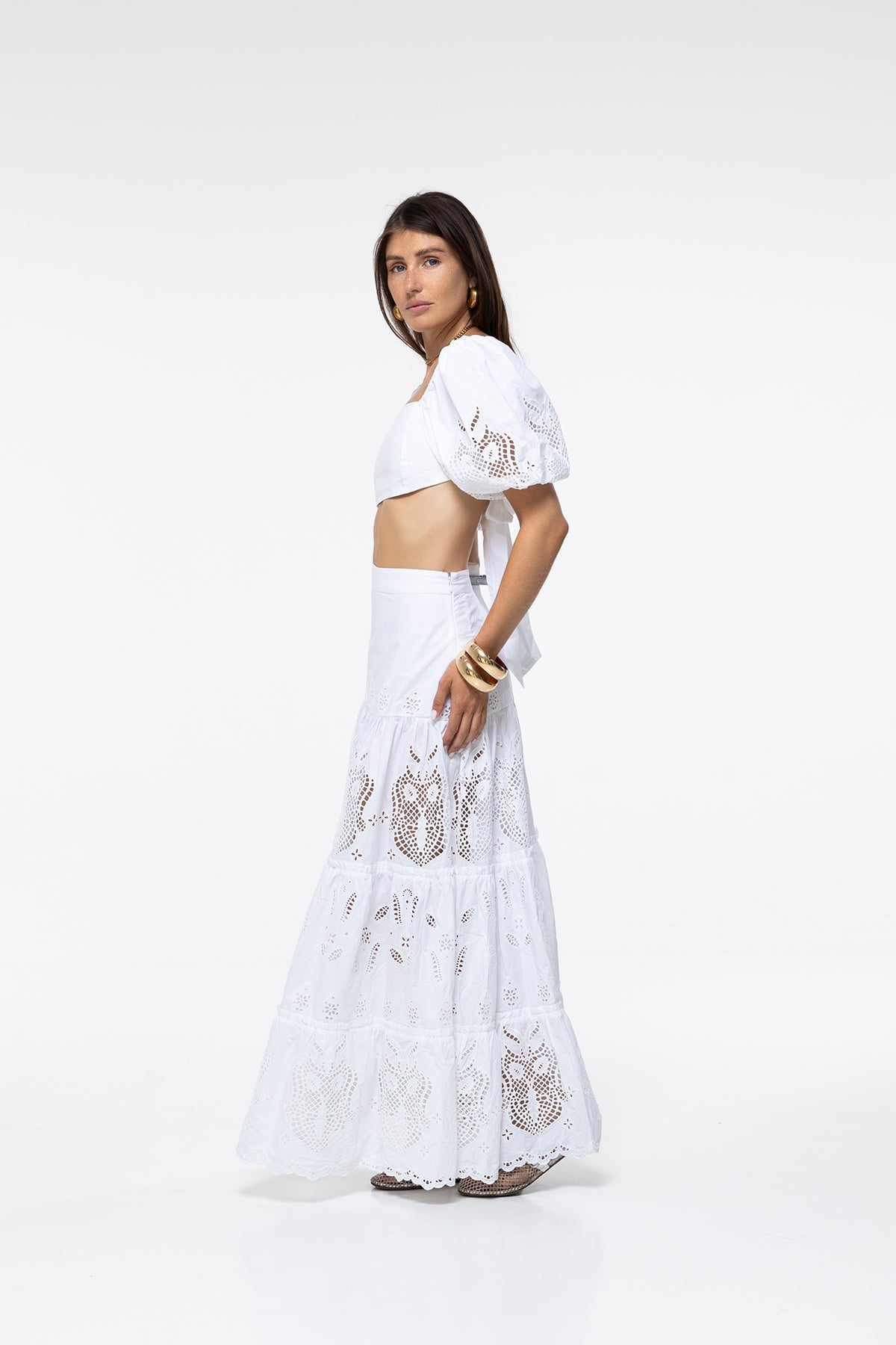 Jupe Alissa - Broderies Blanches