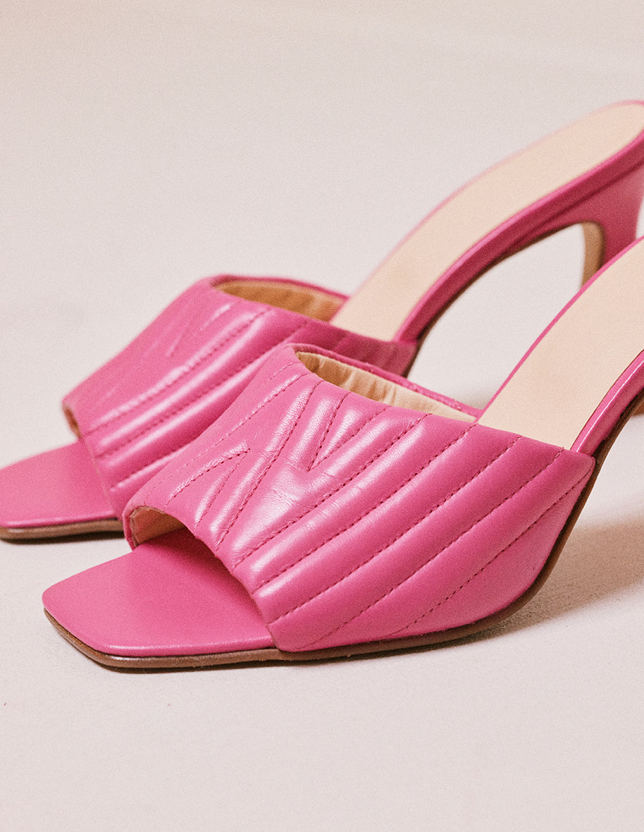 Martha fuchsia leather mule - M.Moustache