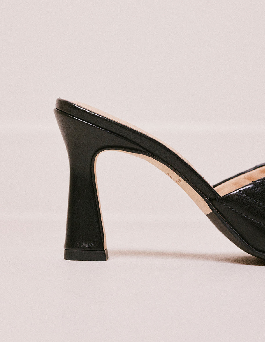 Mule Martha de piel negra - M.Moustache